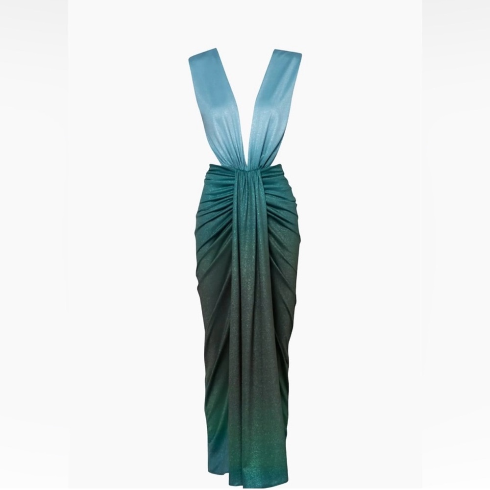 Baobab Collection Nia Draped Maxi Dress in Ocean Tides